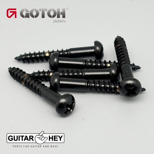 NEW (6) Gotoh Tremolo Replacement Screws for 510T/GE101/GE102 Bridges - BLACK