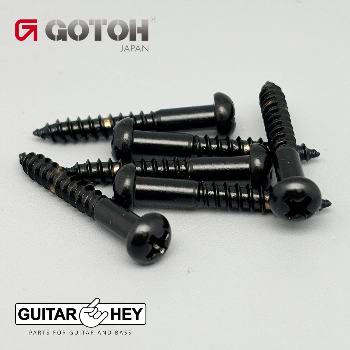 NEW (6) Gotoh Tremolo Replacement Screws for 510T/GE101/GE102 Bridges - BLACK