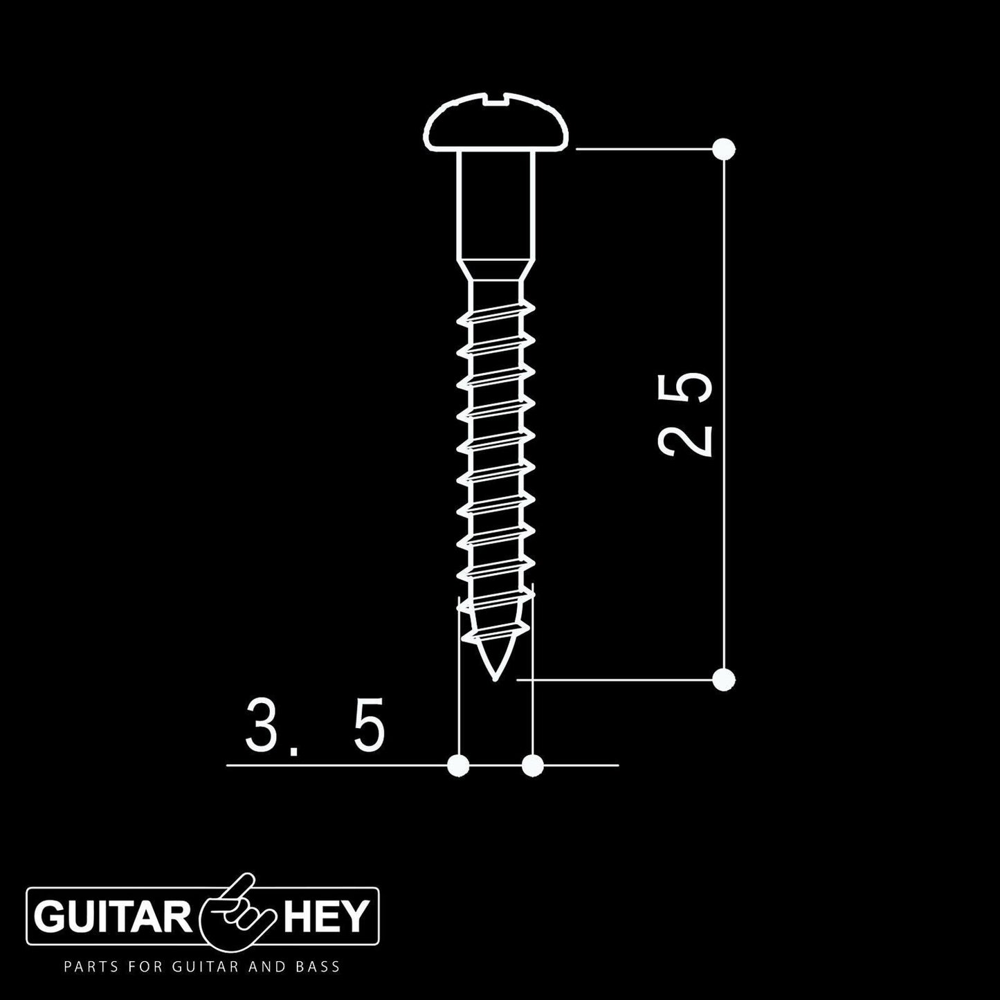 NEW (6) Gotoh Tremolo Replacement Screws for 510T/GE101/GE102 Bridges - BLACK