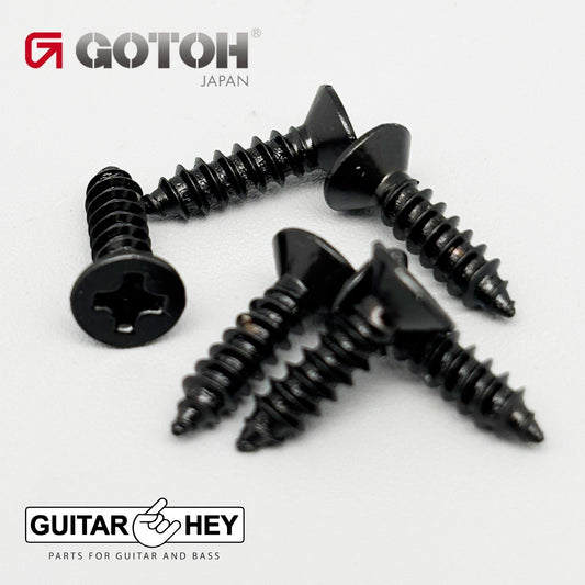 NEW (6) Gotoh Bass Guitar Bridge Mounting Screws 12mm Long J510-4/5 - BLACK