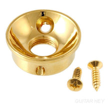 Load image into Gallery viewer, NEW Electrosocket Round Retrofit Jackplate for Telecaster Tele Guitar Jack GOLD