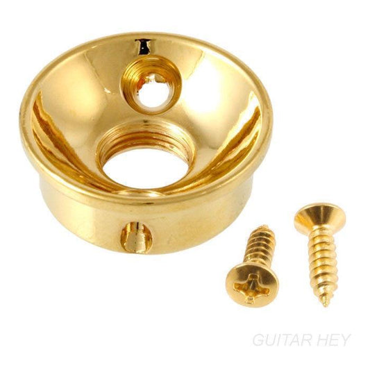NEW Electrosocket Round Retrofit Jackplate for Telecaster Tele Guitar Jack GOLD