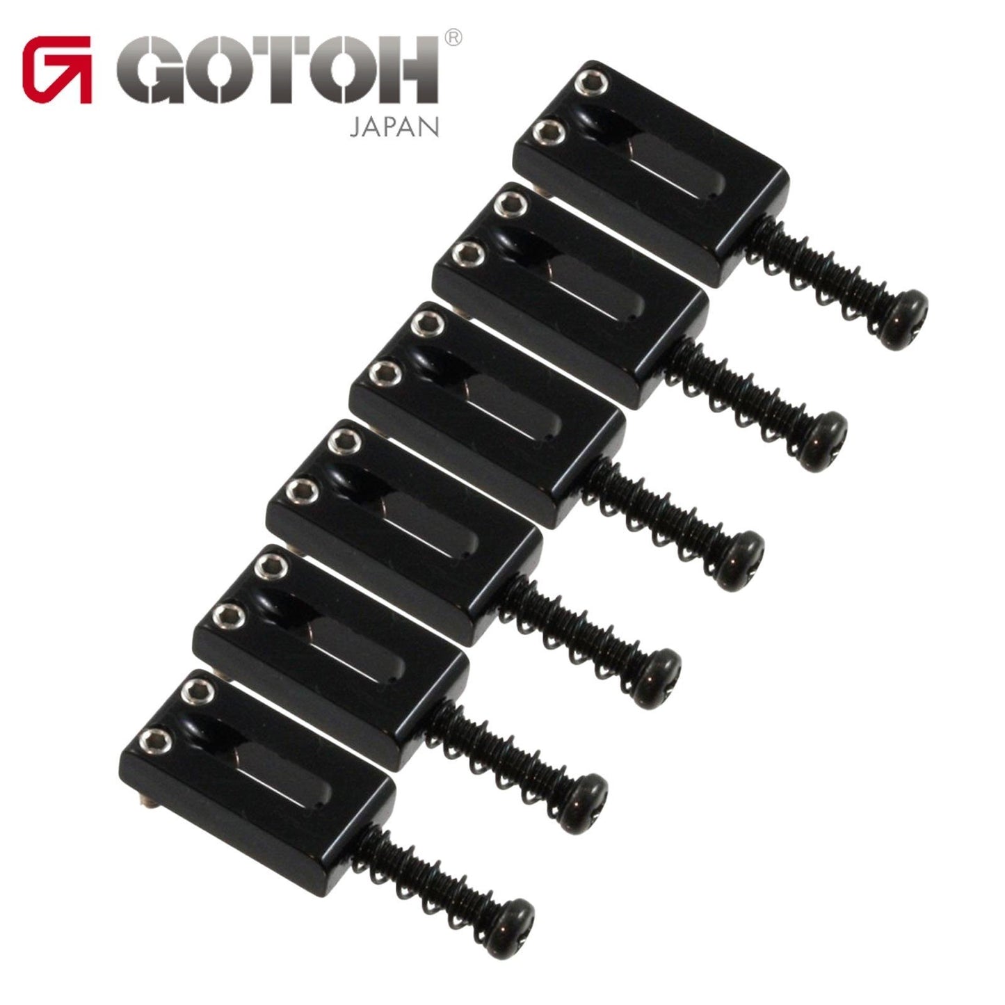 Gotoh S21 Set of 6 Steel Tremolo/Bridge Replacement Saddles 10.5mm Width - BLACK