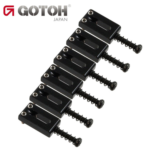 Gotoh S21 Set of 6 Steel Tremolo/Bridge Replacement Saddles 10.5mm Width - BLACK