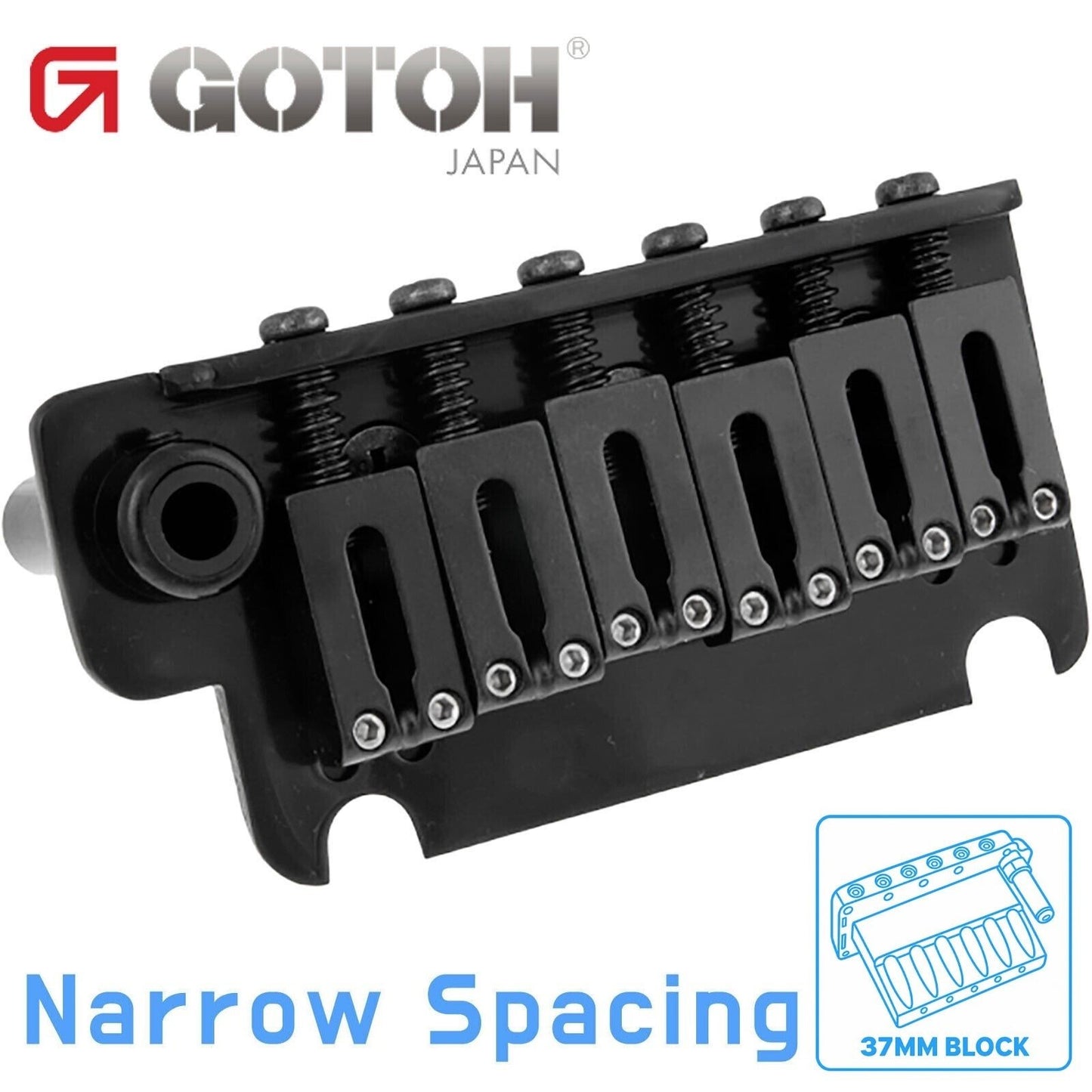 NEW Gotoh NS510T-FE1 2 Point Tremolo Bridge Narrow Spacing 37MM BLOCK - BLACK