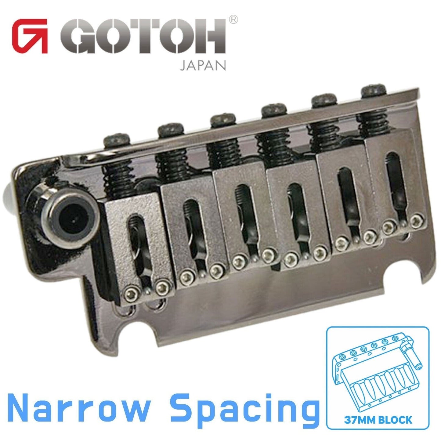 NEW Gotoh NS510T-FE1 2 Point Tremolo Bridge Narrow Spacing 37MM BLOCK - COSMO BK