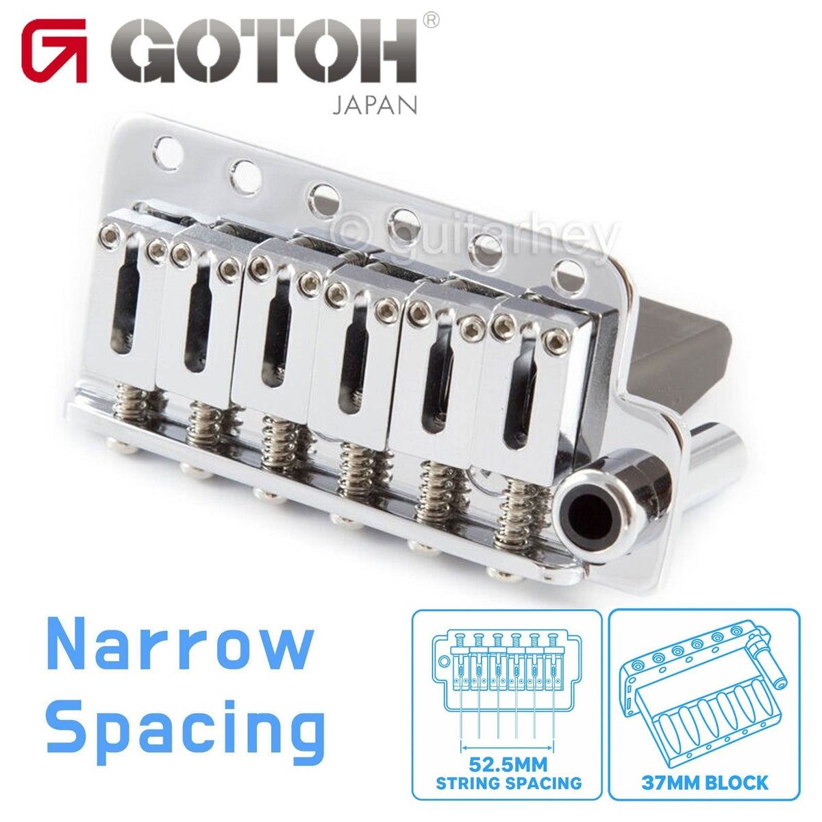 NEW Gotoh NS510T-FE2 6-Point Tremolo Bridge Narrow Spacing 37MM BLOCK - CHROME
