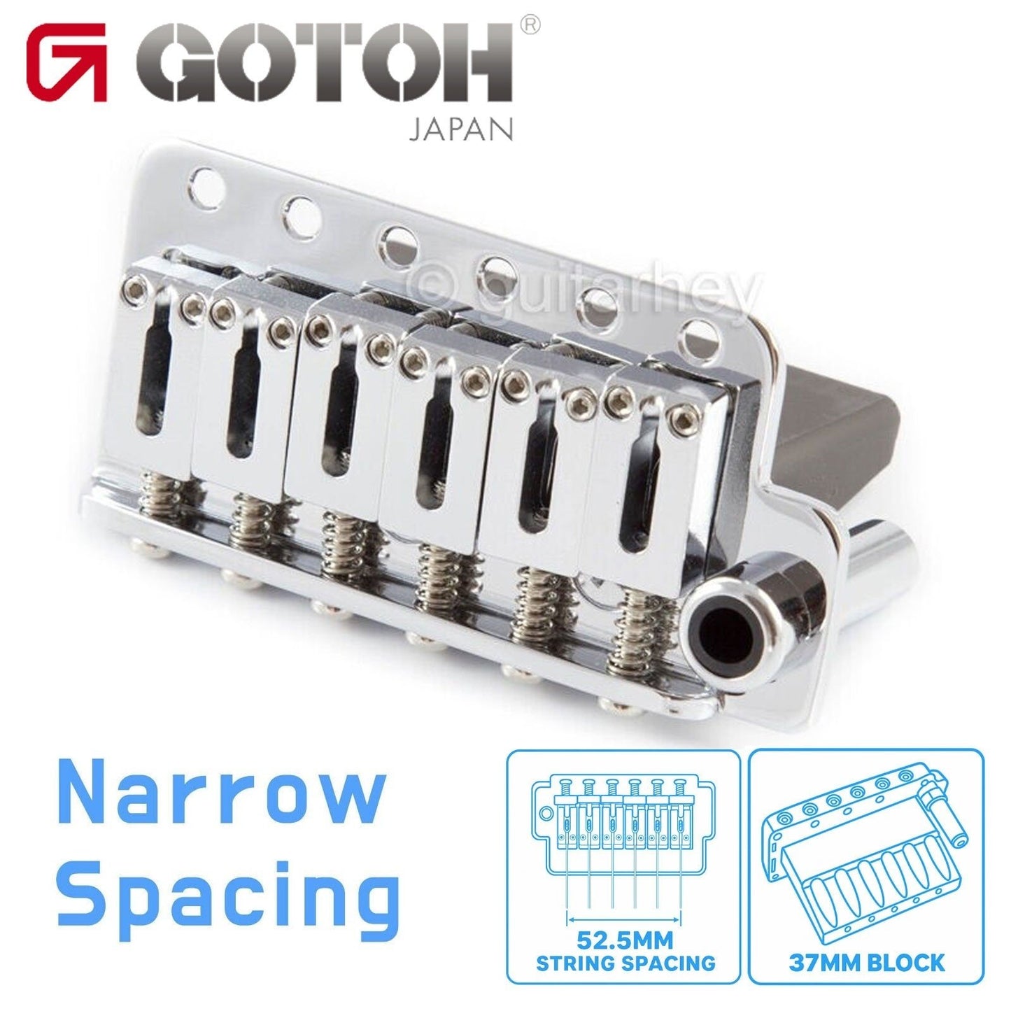 NEW Gotoh NS510T-FE2 6-Point Tremolo Bridge Narrow Spacing 37MM BLOCK - CHROME