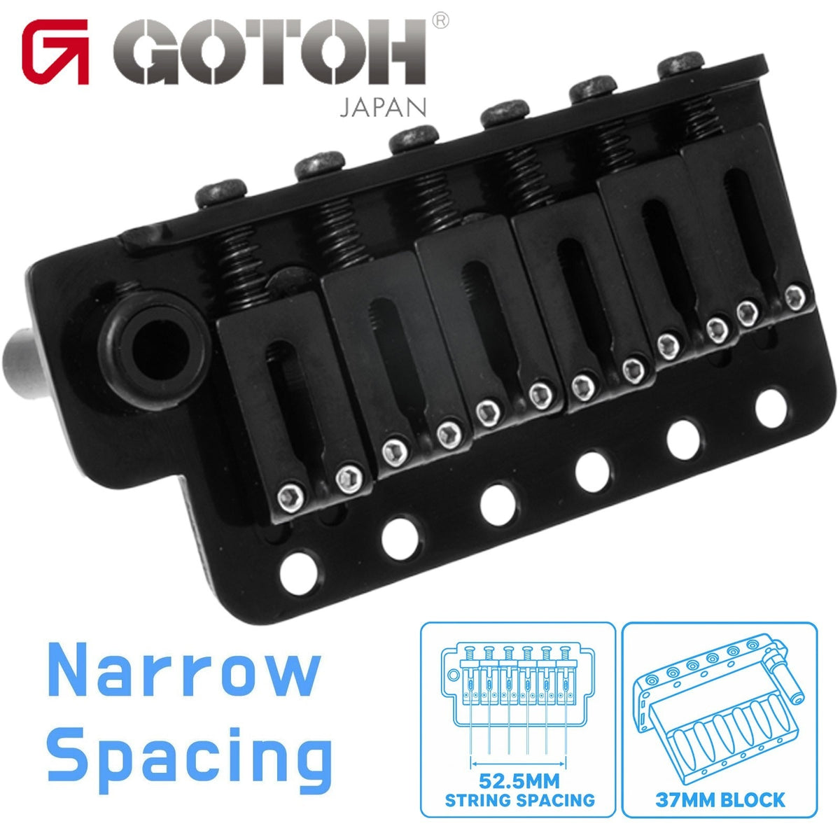 NEW Gotoh NS510T-FE2 6-Point Tremolo Bridge Narrow Spacing 37MM BLOCK - BLACK