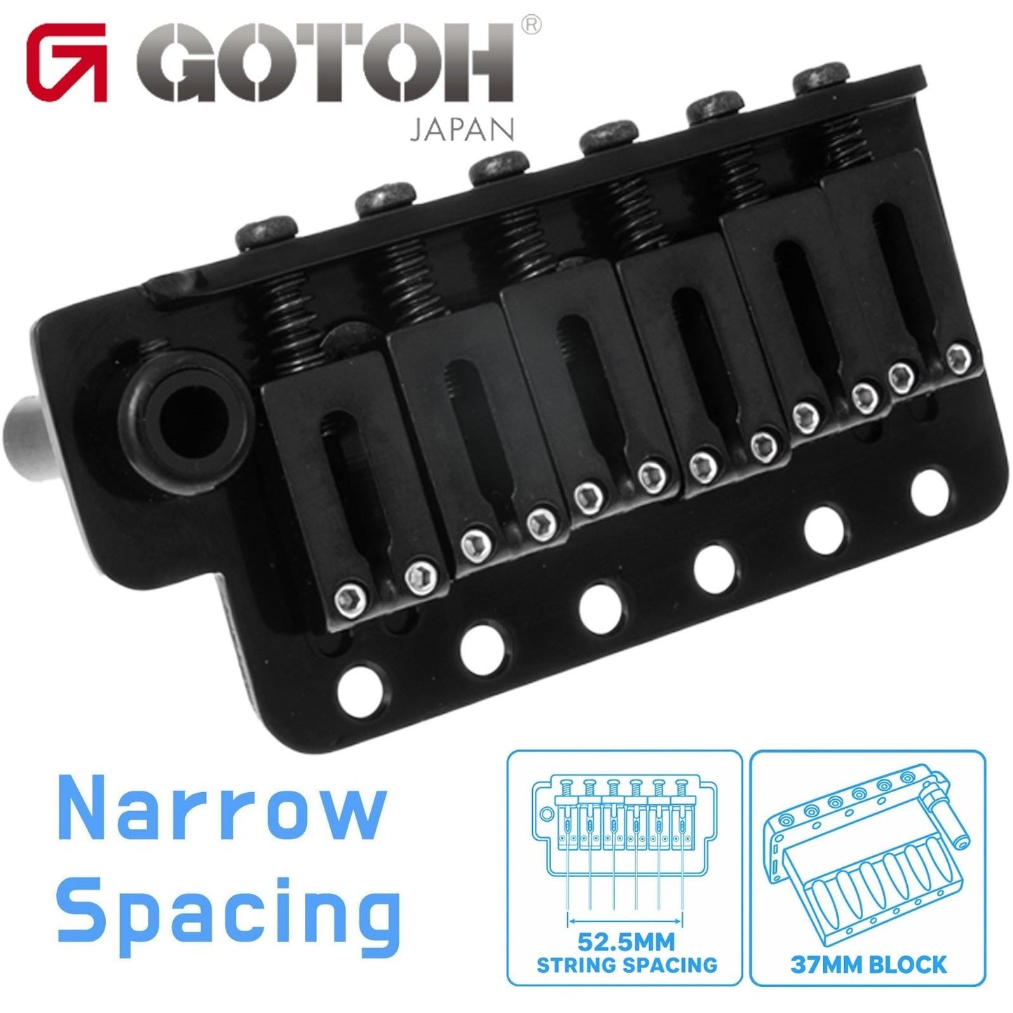 NEW Gotoh NS510T-FE2 6-Point Tremolo Bridge Narrow Spacing 37MM BLOCK - BLACK