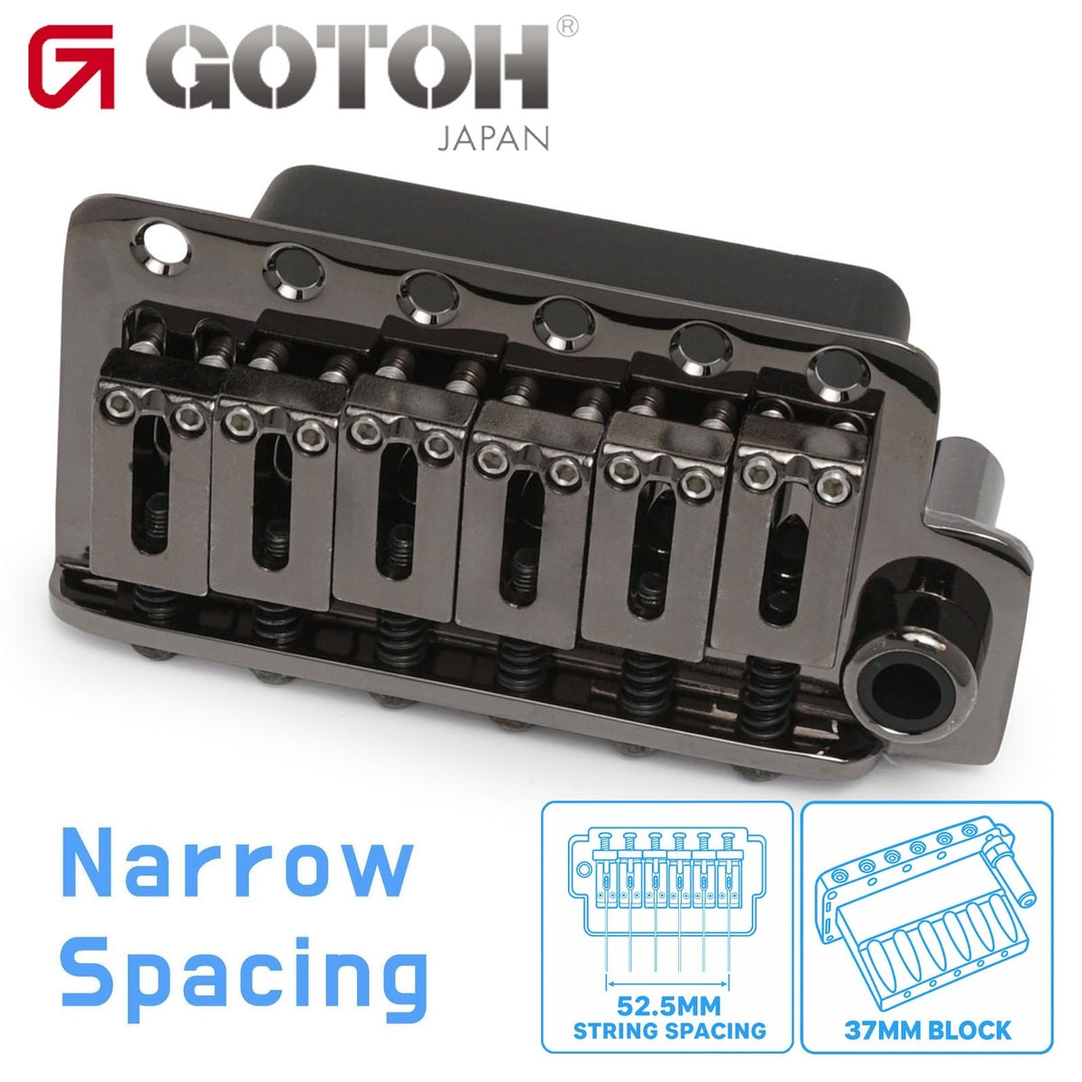 NEW Gotoh NS510T-FE2 6-Point Tremolo Bridge Narrow Spacing 37MM BLOCK - COSMO BK