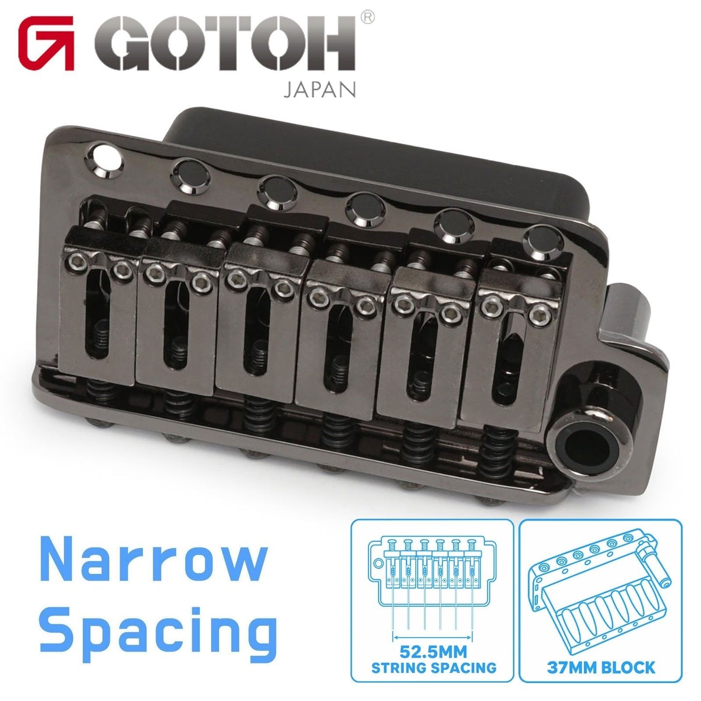 NEW Gotoh NS510T-FE2 6-Point Tremolo Bridge Narrow Spacing 37MM BLOCK - COSMO BK