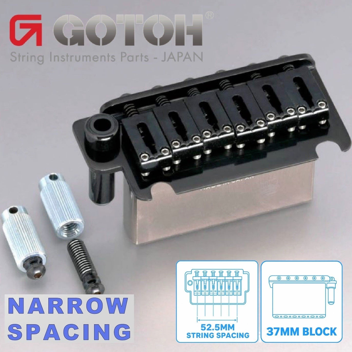 NEW Gotoh NS510TS-FE1 2-Point Tremolo Bridge Narrow Spacing 37MM BLOCK - BLACK