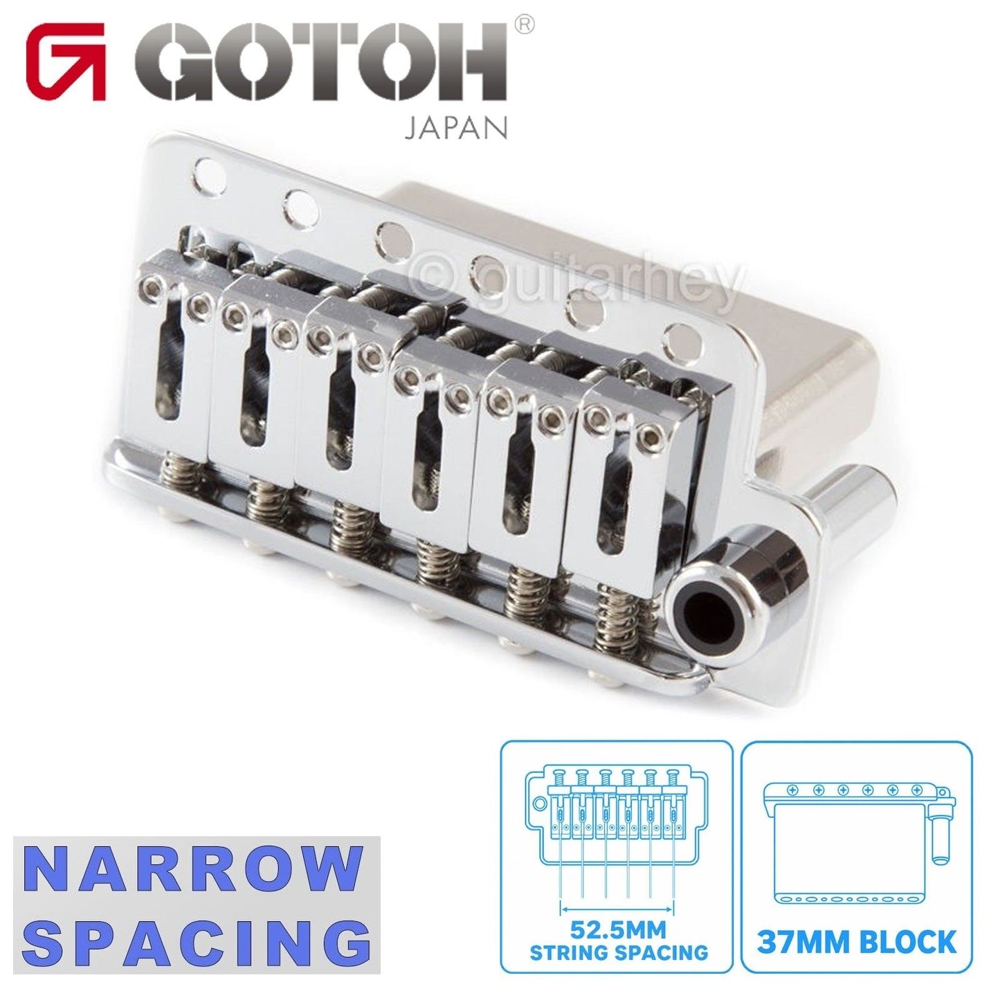 NEW Gotoh NS510TS-FE2 6-Point Tremolo Bridge Narrow Spacing 37MM BLOCK - CHROME