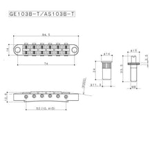 Load image into Gallery viewer, Gotoh GE103B-T Nashville Style Tunematic w/ Studs - Tune-o-matic bridge - NICKEL