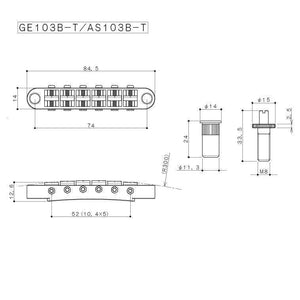 Gotoh GE103B-T Nashville Style Tunematic w/ Studs - Tune-o-matic bridge - NICKEL