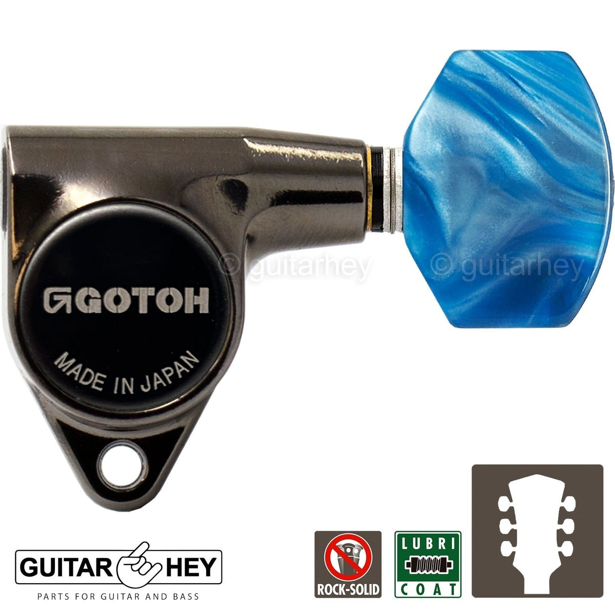 NEW Gotoh SG301-P9 Tuning Keys L3+R3 Small BLUE Buttons Set 3x3 - COSMO BLACK