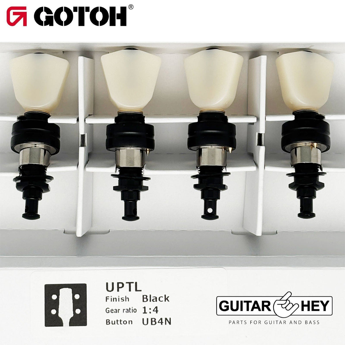 NEW Gotoh UPTL-UB4N Sealed Planetary Ukulele LONG Tuning Keys Keystone - BLACK