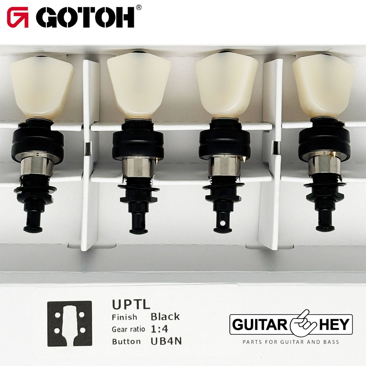 NEW Gotoh UPTL-UB4N Sealed Planetary Ukulele LONG Tuning Keys Keystone - BLACK