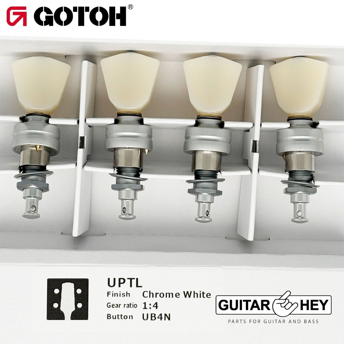 NEW Gotoh UPTL-UB4N Sealed Planetary Ukulele LONG Tuning Keystone - SATIN CHROME