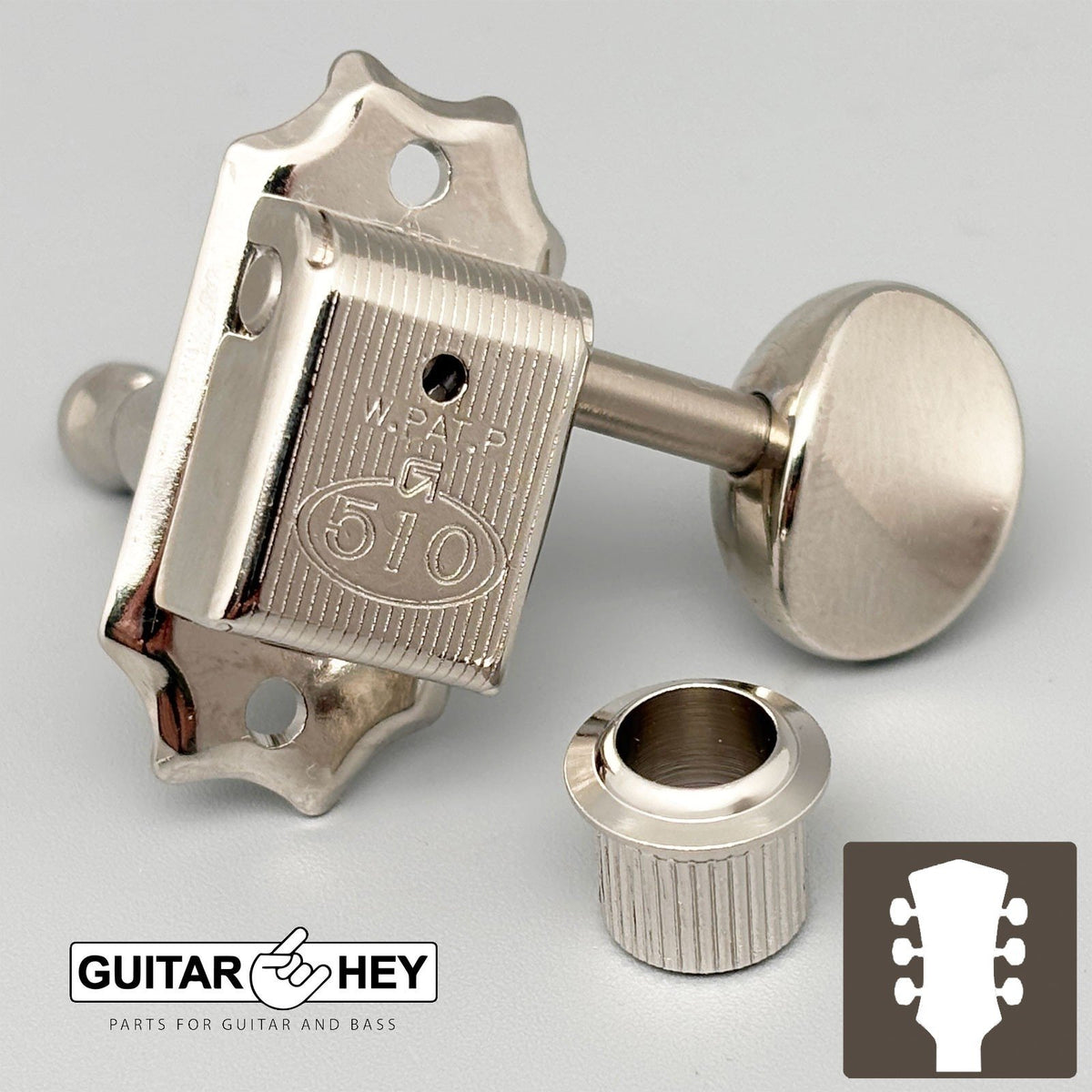 NEW Gotoh SD510-05M Tuning Keys Set Oval Buttons C-A-R-D & Screws - 3x3 - NICKEL