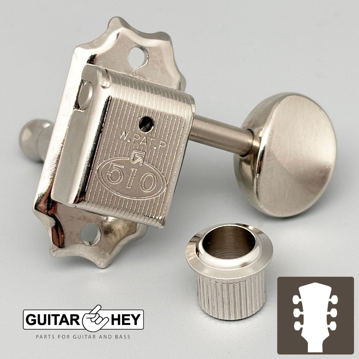 NEW Gotoh SD510-05M Tuning Keys Set Oval Buttons C-A-R-D & Screws - 3x3 - NICKEL