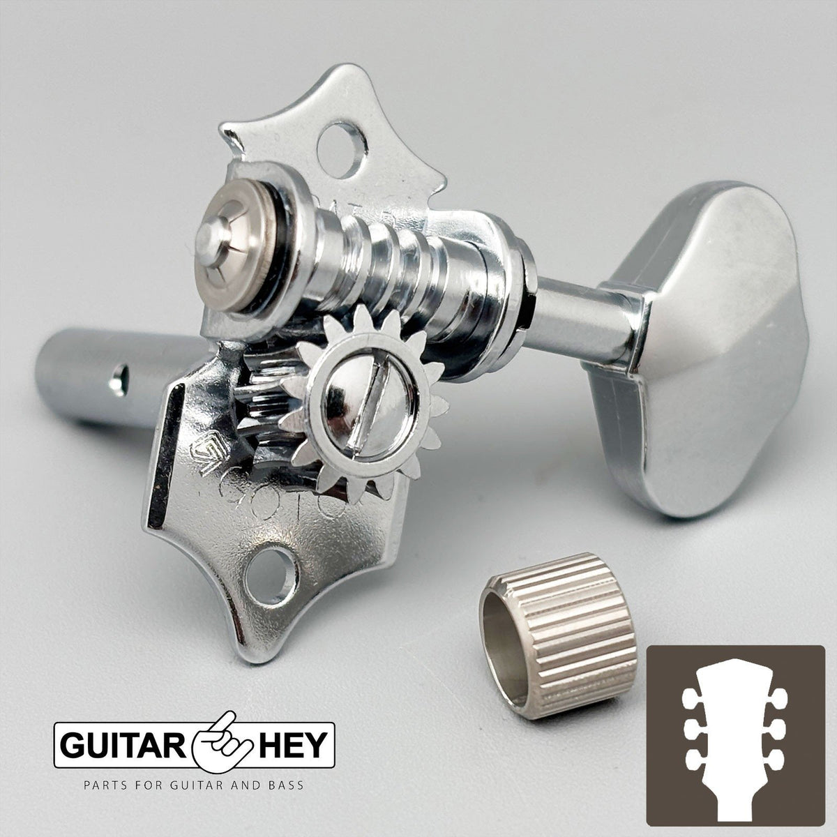 NEW Gotoh SEP700-06M Open-Gear SLOTTED HEAD Keys Scalloped Buttons 3X3 - CHROME