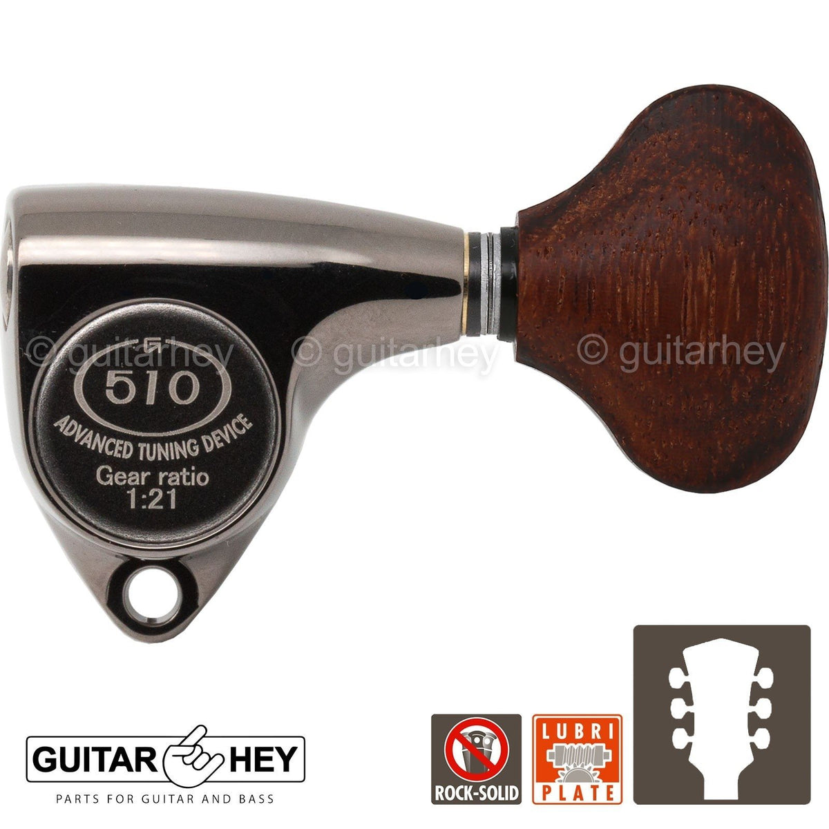 NEW Gotoh SGV510Z-GL5 Tuners L3+R3 Guitar Tuning Keys 1:21 Ratio 3x3 COSMO BLACK