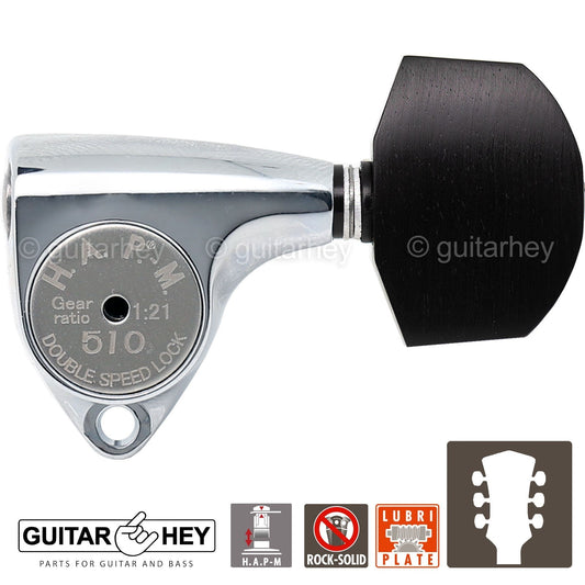 NEW Gotoh SGV510Z-EN01 HAPM L3+R3 Locking Tuners Adjust. Post Height 3x3, CHROME