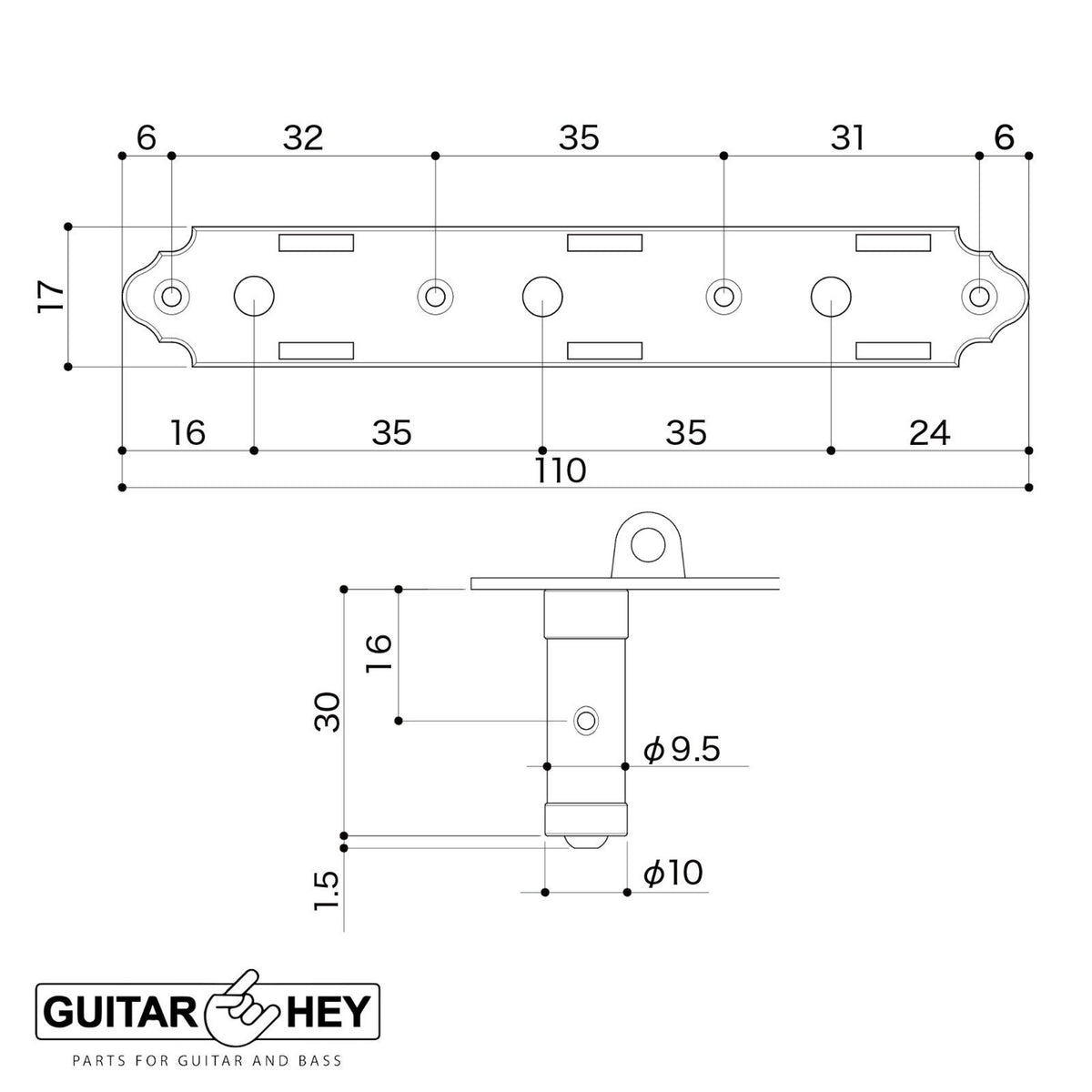 Gotoh KG03-EN Luxury Classical Guitar Tuners Premium BRASS - HAIRLINE FINISH