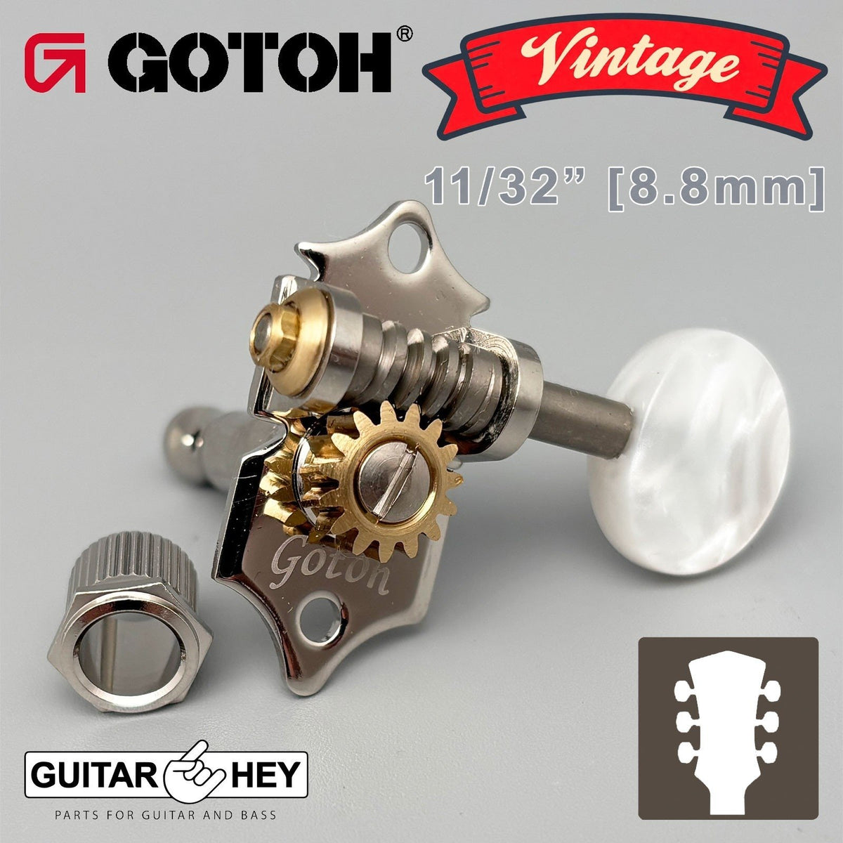 NEW GOTOH SXB510V-P5W Electric/Acoustic Guitar 1:15 Vintage Tuners 3x3 - NICKEL