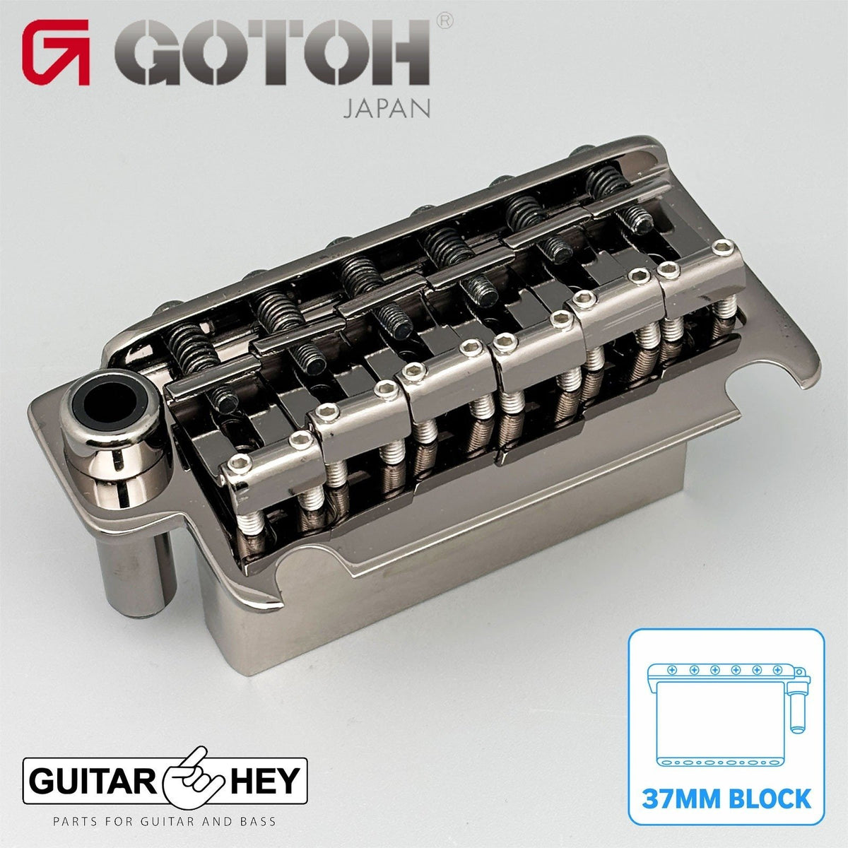 Gotoh 510TS-SF1 Non-locking 2 Point Tremolo Bridge w/ 37mm Steel Block, COSMO BK