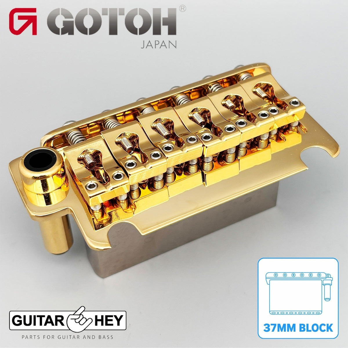 NEW Gotoh 510TS-BS1 Non-locking 2 Point Tremolo Bridge 37mm STEEL Block - GOLD