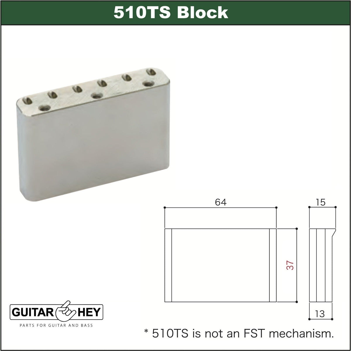 NEW Gotoh 510TS-FE1 Non-locking 2 Point Tremolo Bridge 37mm Steel Block - GOLD