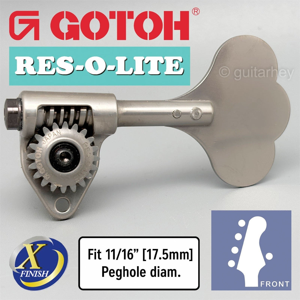 Gotoh GRL510C-12 Bass 5-String 11/16" RES-O-LITE Tuners L4+R1 - ANTIQUE X-NICKEL