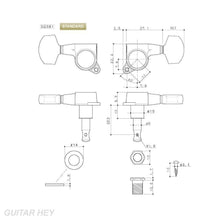 Load image into Gallery viewer, NEW Gotoh SG381-01 Mini Tuners 3x3 Large Buttons Electric Guitar 16:1 - CHROME