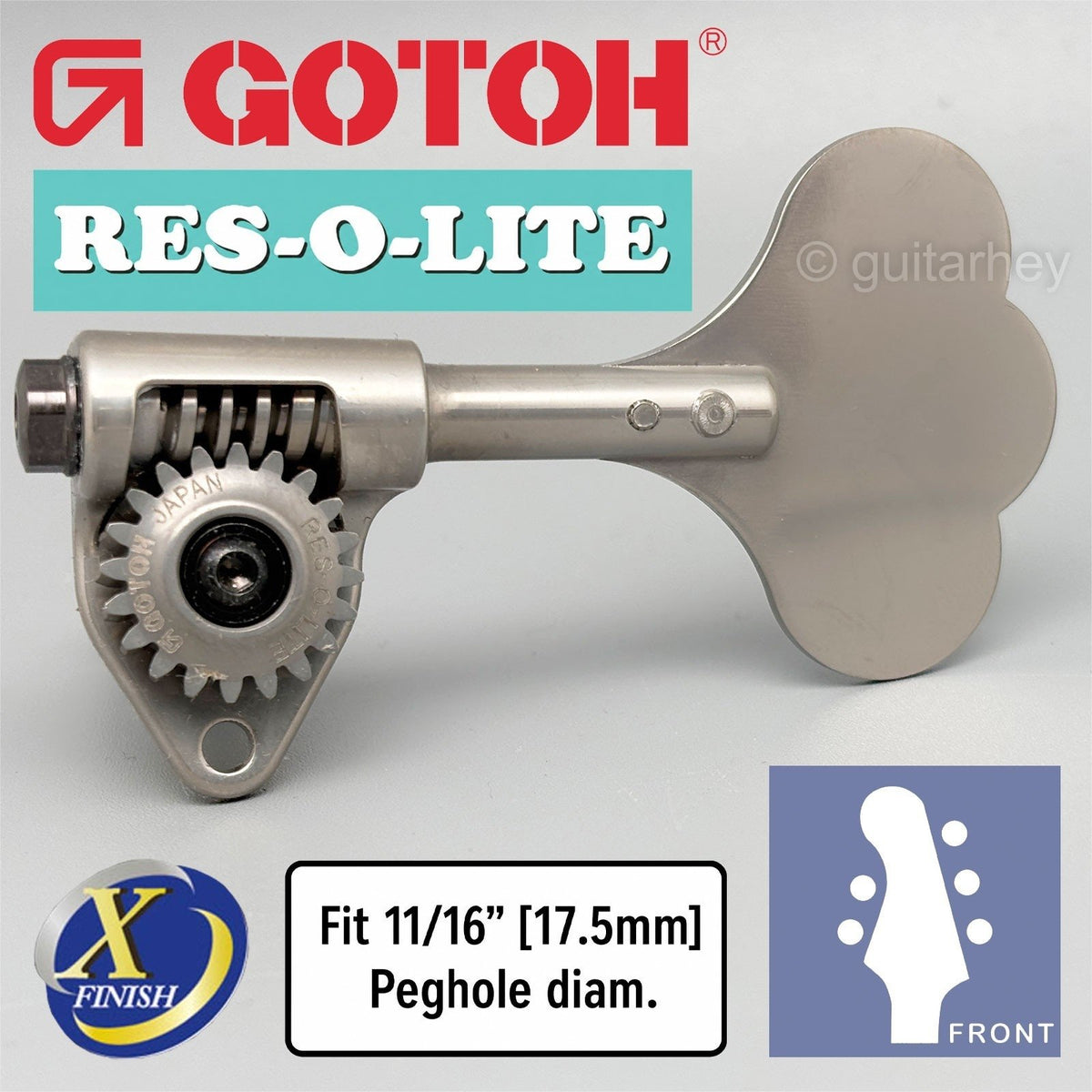 Gotoh GRL510C-12 Bass 5-String 11/16" RES-O-LITE Tuners L2+R3 - ANTIQUE X-NICKEL