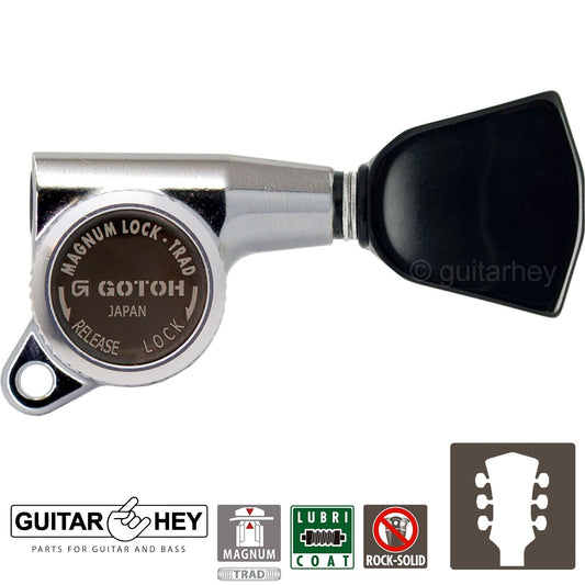 NEW Gotoh SG381-P4B MGT Locking Tuning Keys w/ Keystone Buttons Set 3x3 - CHROME