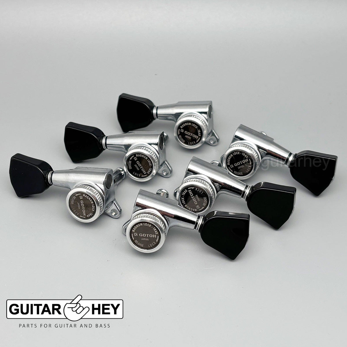 NEW Gotoh SG381-P4B MGT Locking Tuning Keys w/ Keystone Buttons Set 3x3 - CHROME