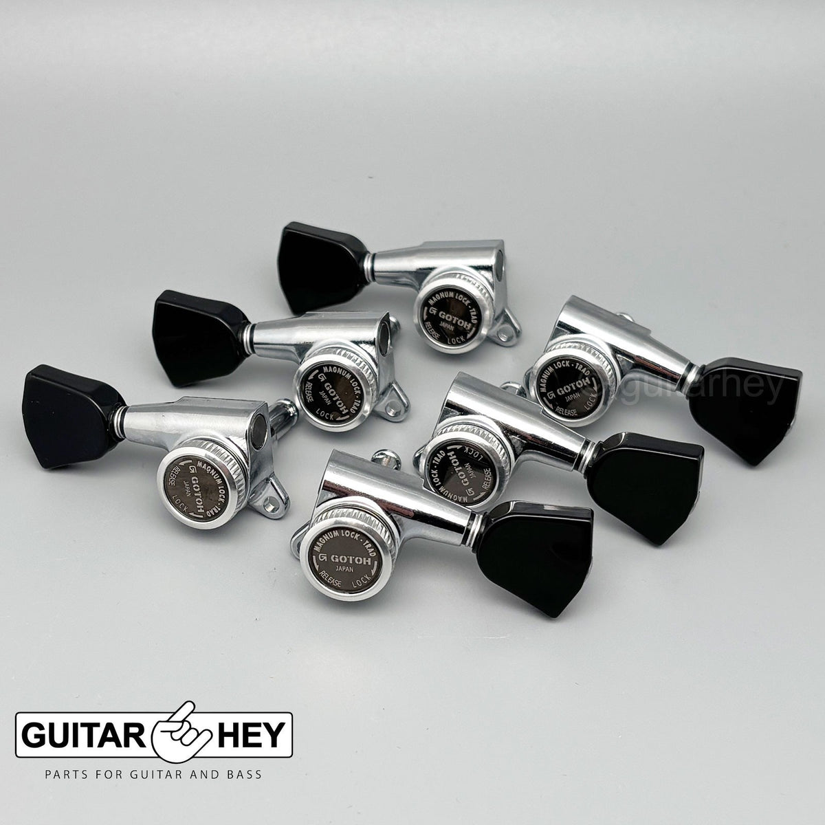 NEW Gotoh SG381-P4B MGT Locking Tuning Keys w/ Keystone Buttons Set 3x3 - CHROME