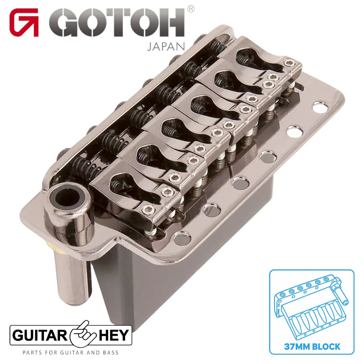 Gotoh 510T-BS2 Non-locking 6-point Tremolo Bridge Brass Saddles 37mm Block COSMO