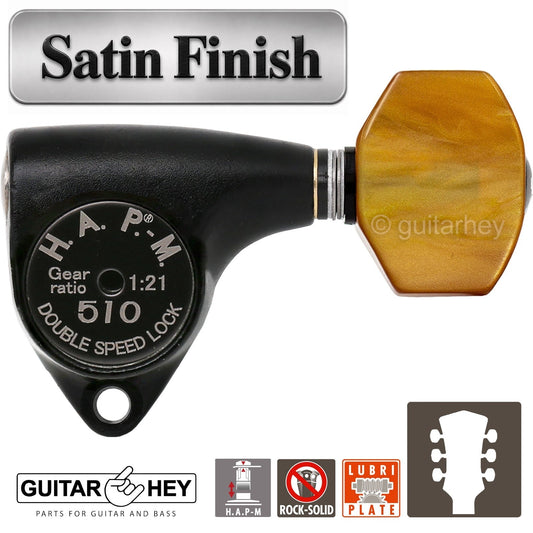 NEW Gotoh SGV510Z-P8 HAPM Locking Set L3+R3 Adj. Height 1:21, 3x3 - BLACK SATIN