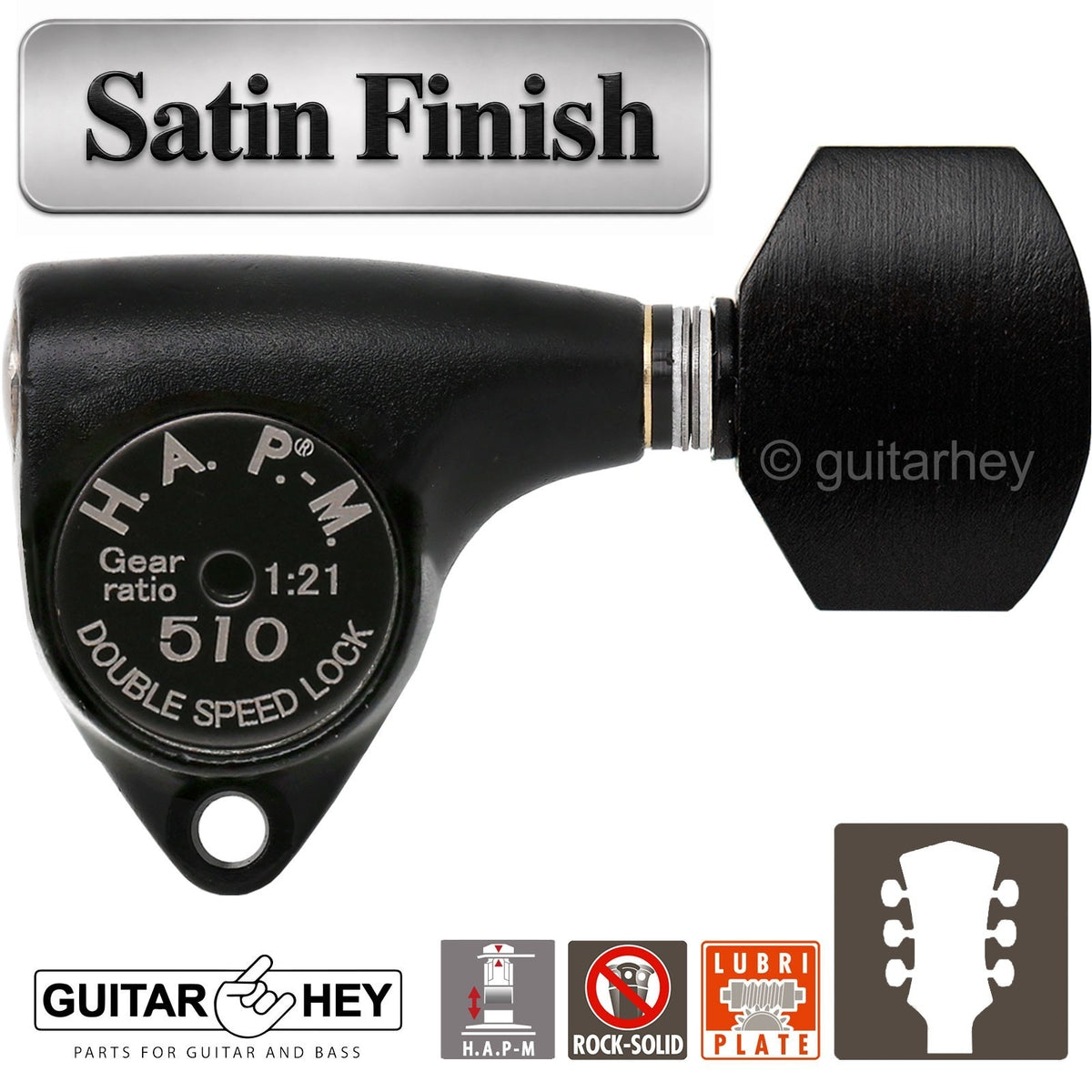 NEW Gotoh SGV510Z-EN07 HAPM Locking Set L3+R3 Adj. Height 1:21, 3x3 BLACK SATIN