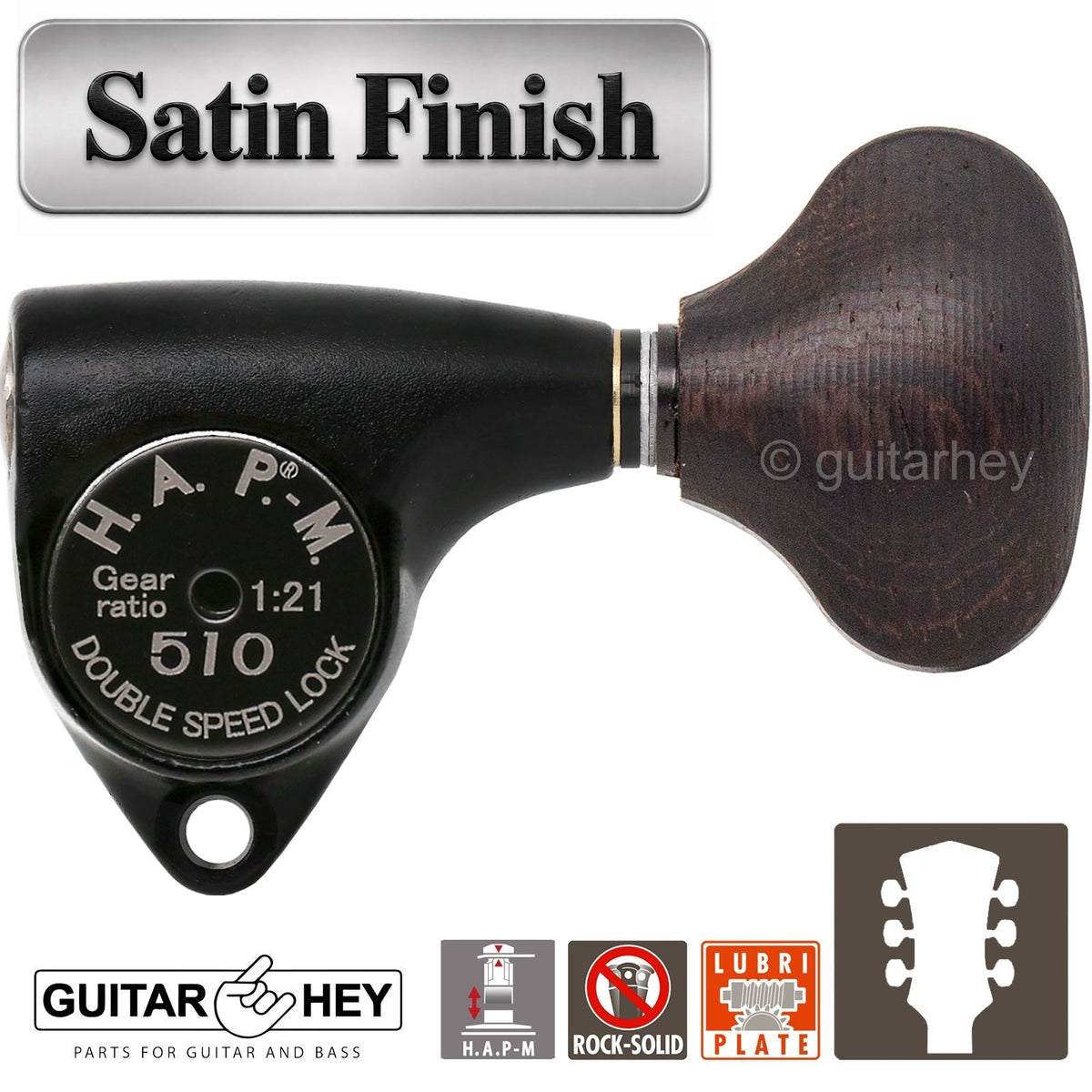 NEW Gotoh SGV510Z-TL5 HAPM Locking Set L3+R3 Adj. Height 1:21, 3x3 BLACK SATIN