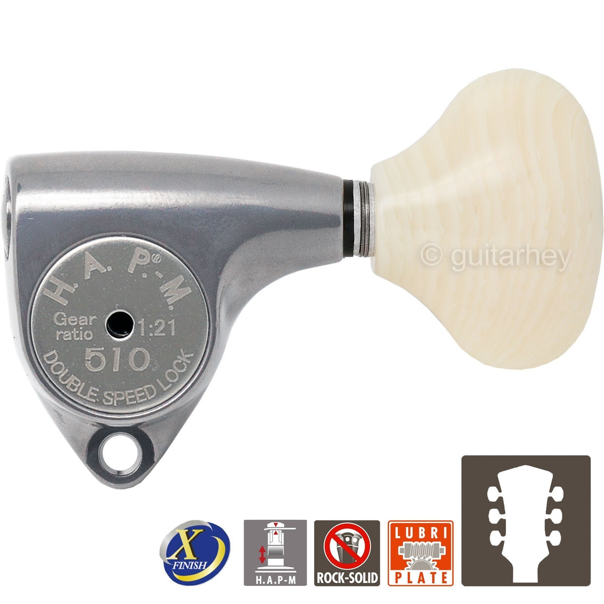 NEW Gotoh SGV510Z-VL5 HAPM Set L3+R3 HAP-M 1:21 Gear Ratio 3x3 -ANTIQUE X-CHROME