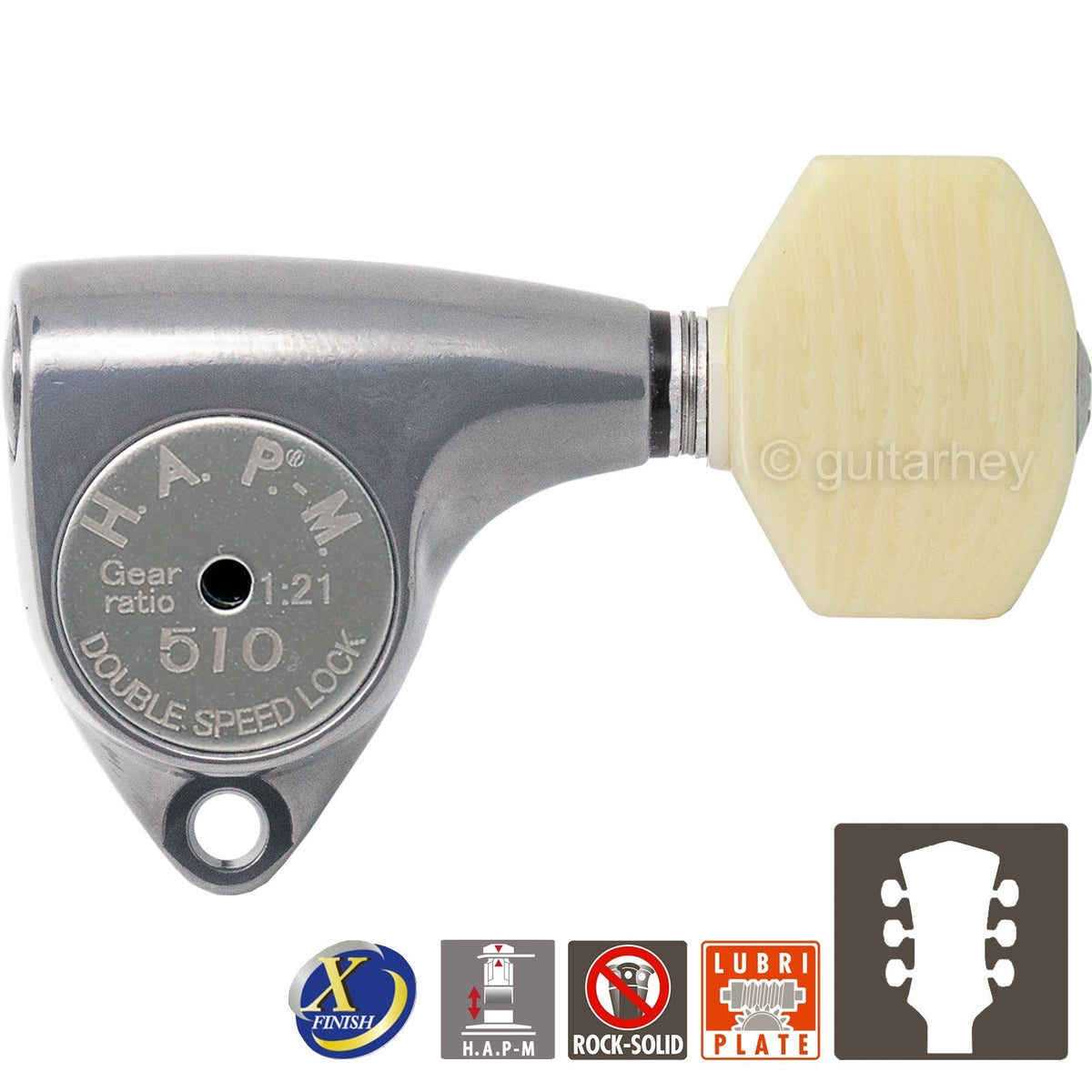 NEW Gotoh SGV510Z-M07 HAPM Set L3+R3 HAP-M 1:21 Gear Ratio 3x3, ANTIQUE X-CHROME