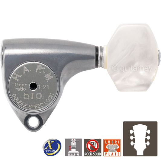 NEW Gotoh SGV510Z-P7 HAPM Set L3+R3 HAP-M 1:21 Gear Ratio 3x3, ANTIQUE X-CHROME