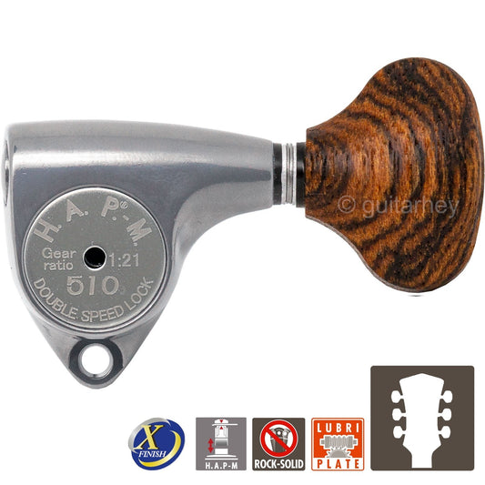 NEW Gotoh SGV510Z-RL5 HAPM Set L3+R3 HAP-M 1:21 Gear Ratio 3x3 ANTIQUE X-CHROME