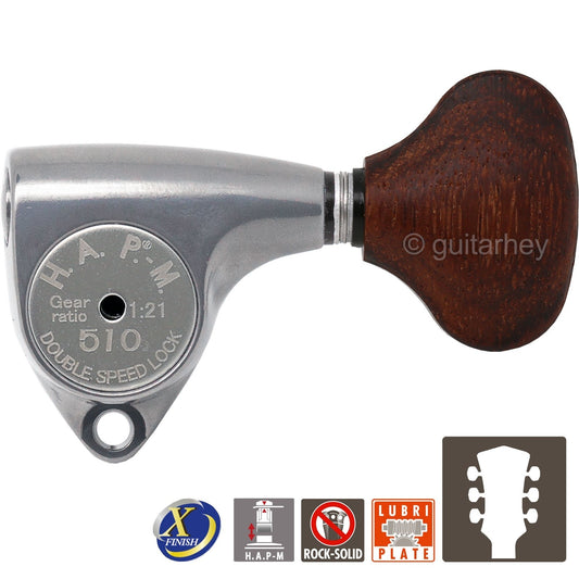 NEW Gotoh SGV510Z-GL5 HAPM Set L3+R3 HAP-M 1:21 Gear Ratio 3x3 ANTIQUE X-CHROME