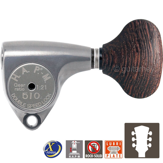 NEW Gotoh SGV510Z-WGL5 HAPM Set L3+R3 HAP-M 1:21 Gear Ratio 3x3 ANTIQUE X-CHROME